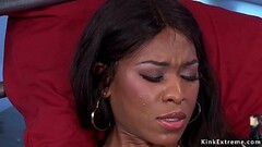 Brunette and ebony slut masturbating Thumb