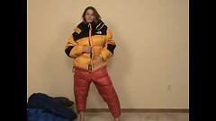 Brittany Lynn tries on puffy jackets and pants Thumb