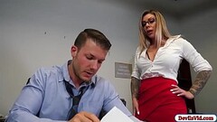 Busty secretary rides her boss hard cock Thumb