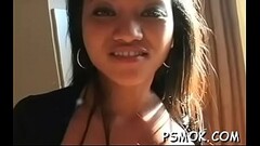 This chick gets horny and masturbates during the time that smokin&#039_ Thumb