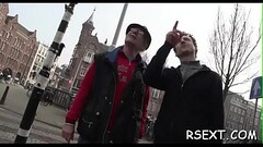 Small titted hooker sucks a big pecker before getting fucked Thumb