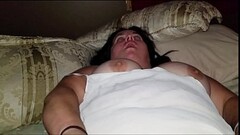 Sexy BBW Plays in Sold Panties and Plays with a Mouthful of Cum Thumb