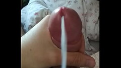 Big cumshot of mine after edging with rubber band Thumb